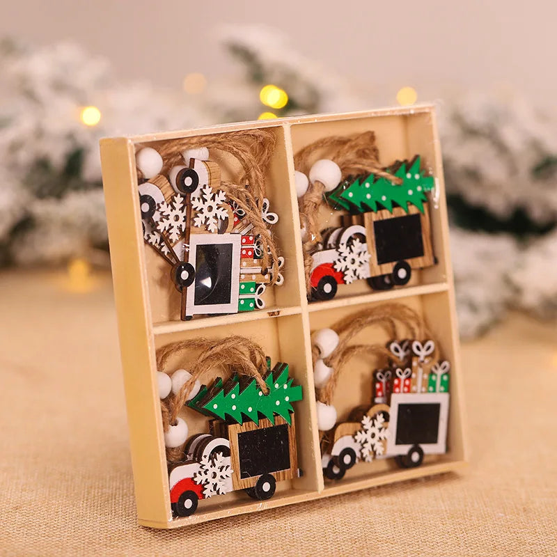 Christmas Wooden Ornaments – Festive Decor for Trees and Gift Wrapping