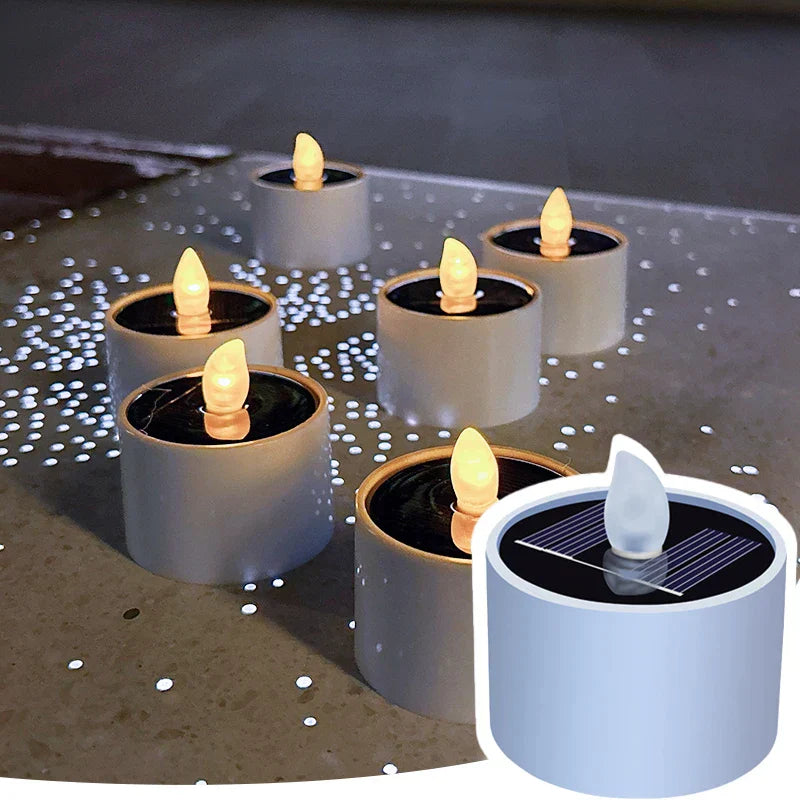 Solar-Powered LED Candles – Flickering Outdoor Lighting for Garden and Terrace