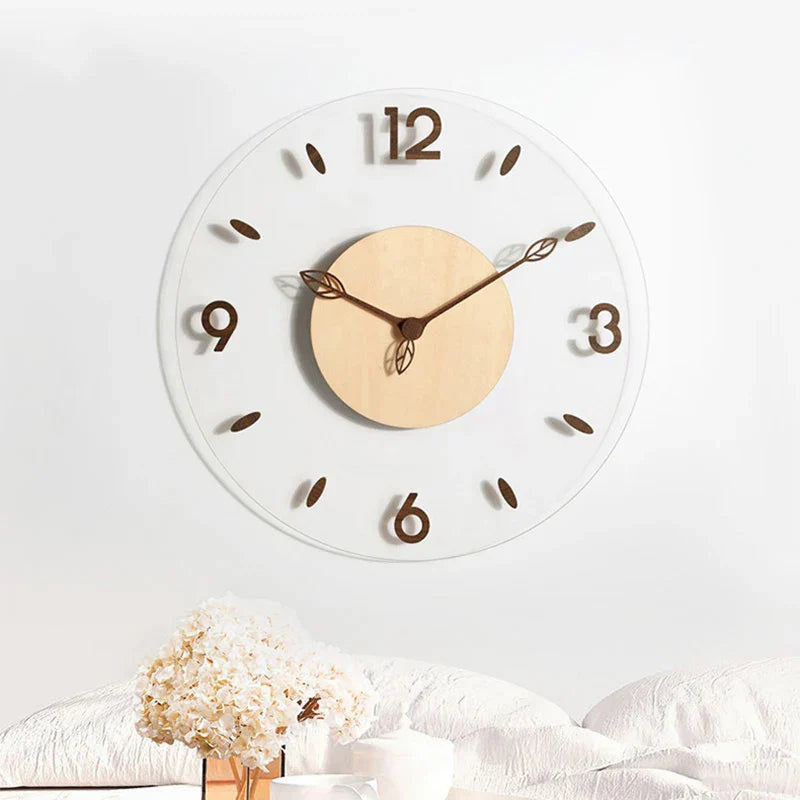 Modern Wall Clock Made of Walnut Wood – Stylish Wooden Wall Clock for Living Room and Office