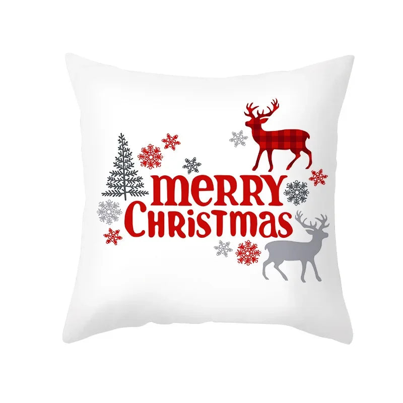 Christmas Cushion Covers Set – Elegant Christmas Decoration for Sofa and Living Room, Festive Cushion Covers 45x45 cm, High-Quality Cotton