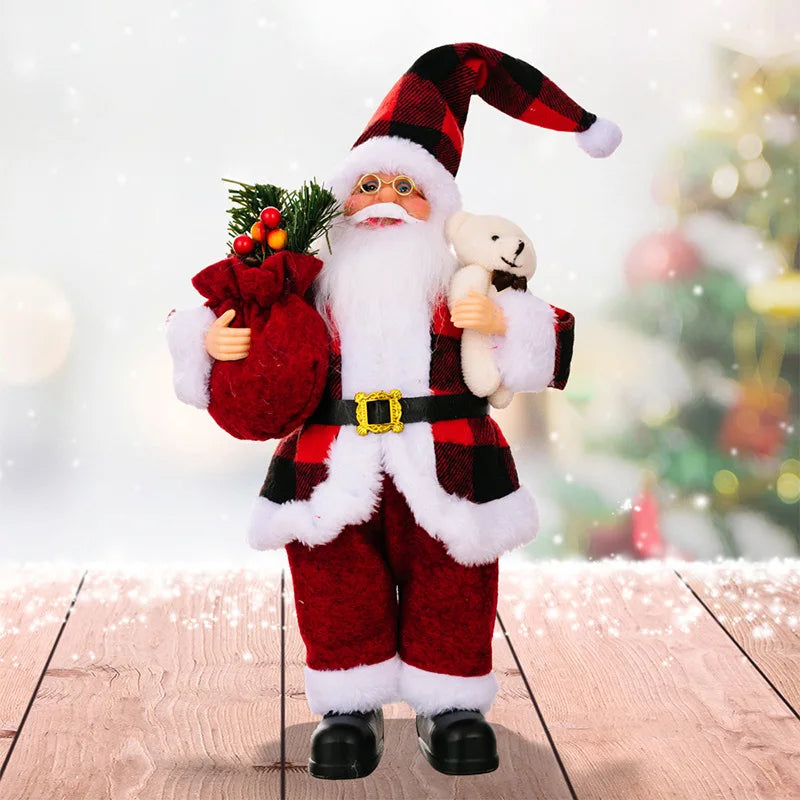 Santa Claus Plush Figure – Festive Decoration for Christmas and Winter Celebrations