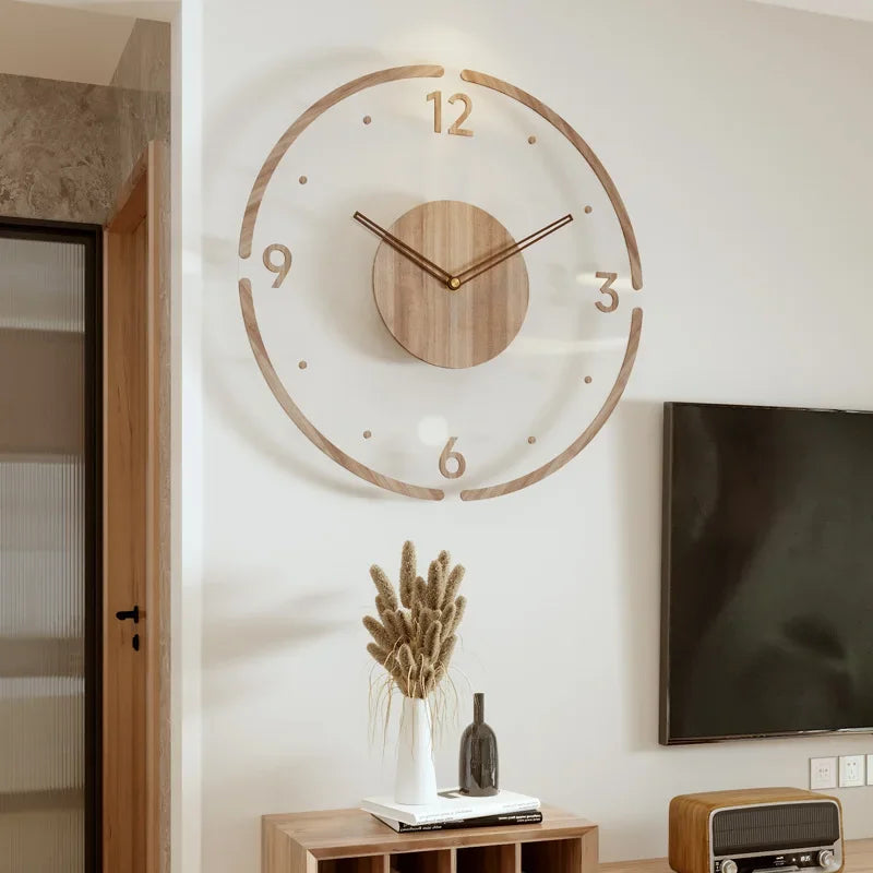 Modern Wall Clock Made of Wood – Minimalist and Elegant Design for Living Room