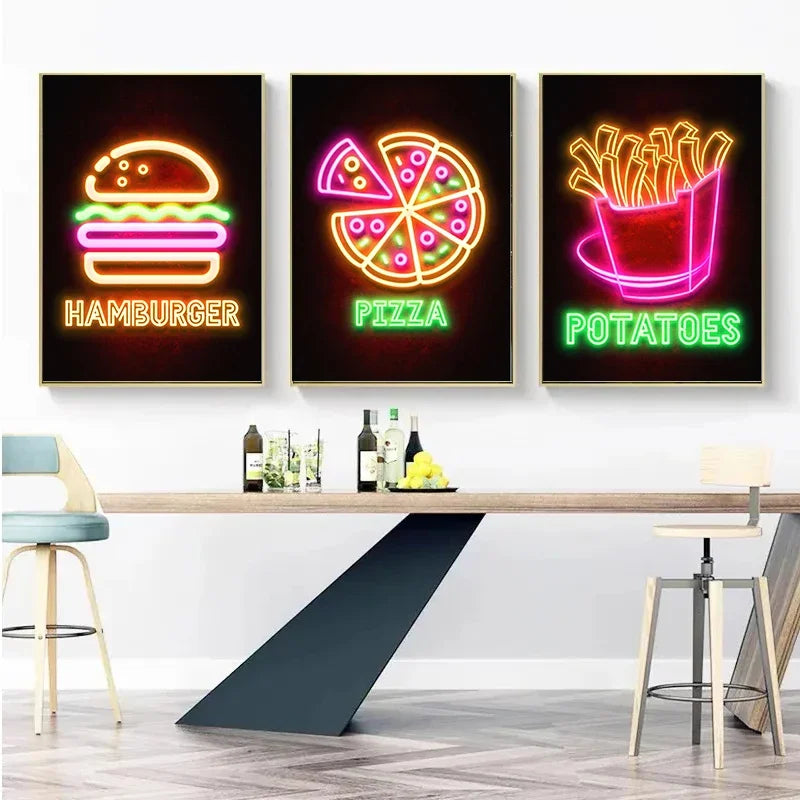 Vintage Food Inspired LED Neon Wall Lights