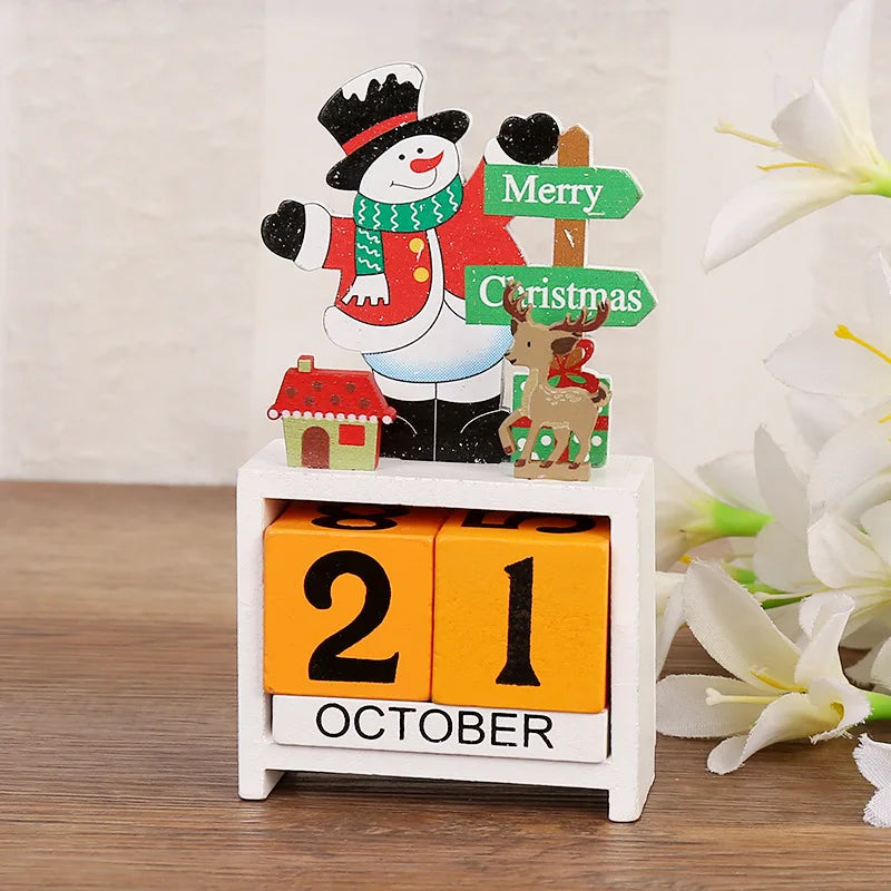 Wooden Advent Calendar with Santa and Christmas Tree – Festive Decoration for Christmas