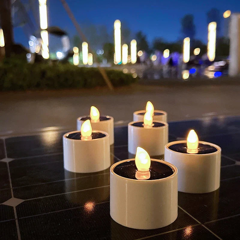 Solar-Powered LED Candles – Flickering Outdoor Lighting for Garden and Terrace