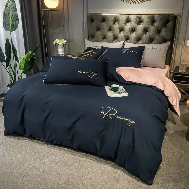 Luxury Duvet Cover with Elegant Embroidery – Soft, Breathable, and High Quality