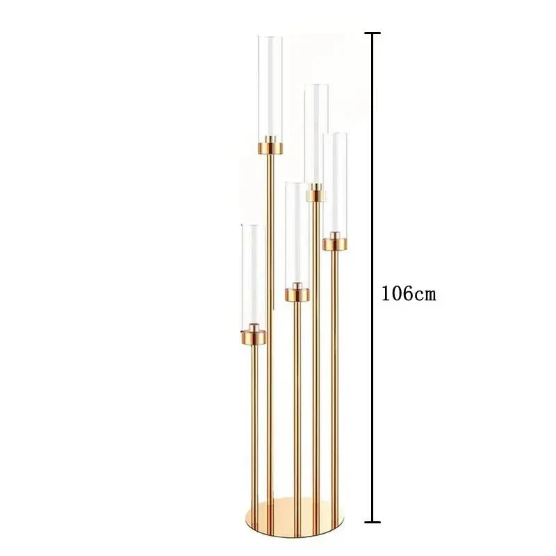 Elegant Candle Holder Made of Metal with Acrylic Decoration – Stylish Table Decor for Weddings, Events, and Special Occasions, Modern and Decorative