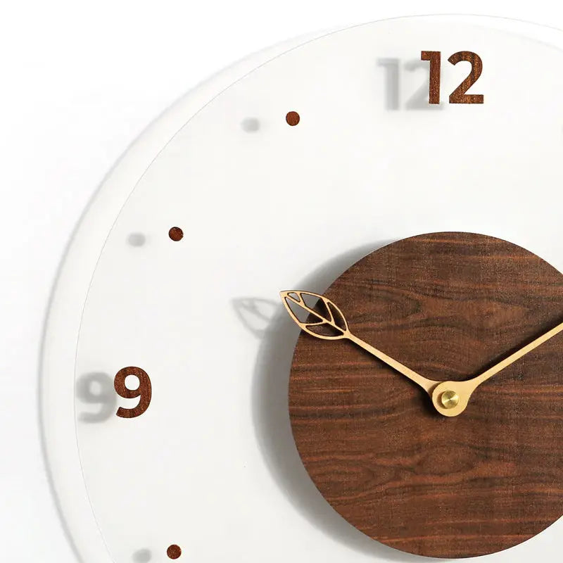 Modern Wall Clock Made of Walnut Wood – Stylish Wooden Wall Clock for Living Room and Office