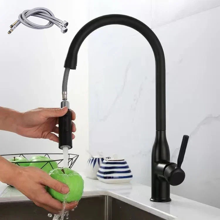 Faucet with Pull-Down Hand Shower – Flexible Faucet for Sinks, High Pressure, Stainless Steel, Easy to Clean, Perfect for Modern Kitchens