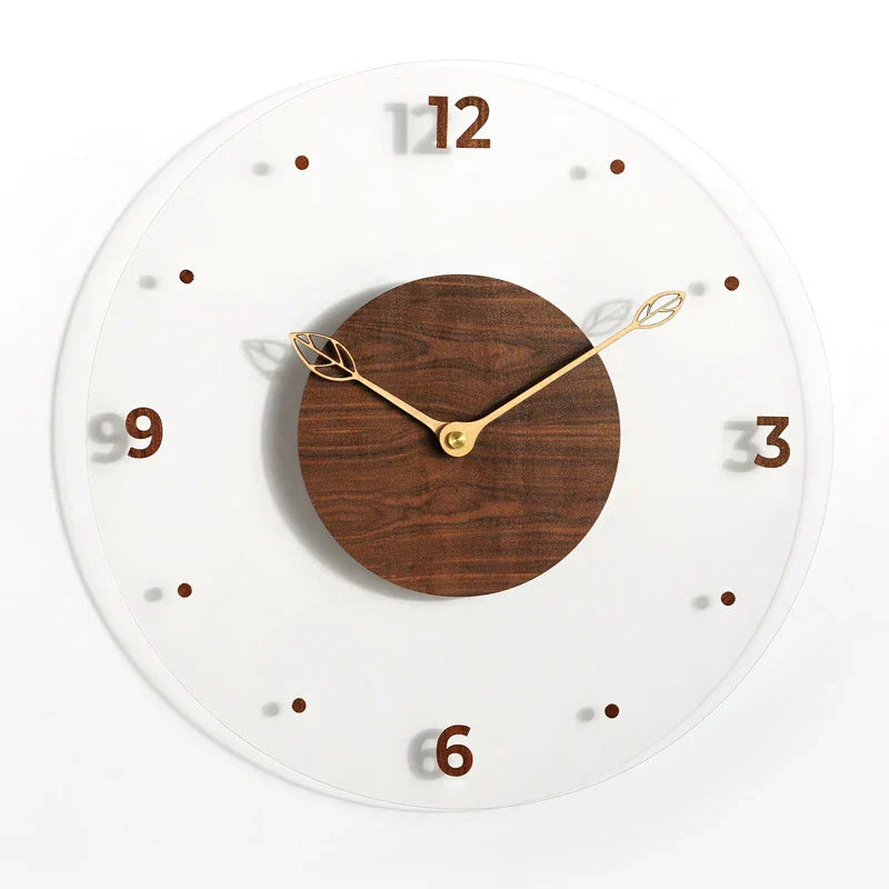 Modern Wall Clock Made of Walnut Wood – Stylish Wooden Wall Clock for Living Room and Office