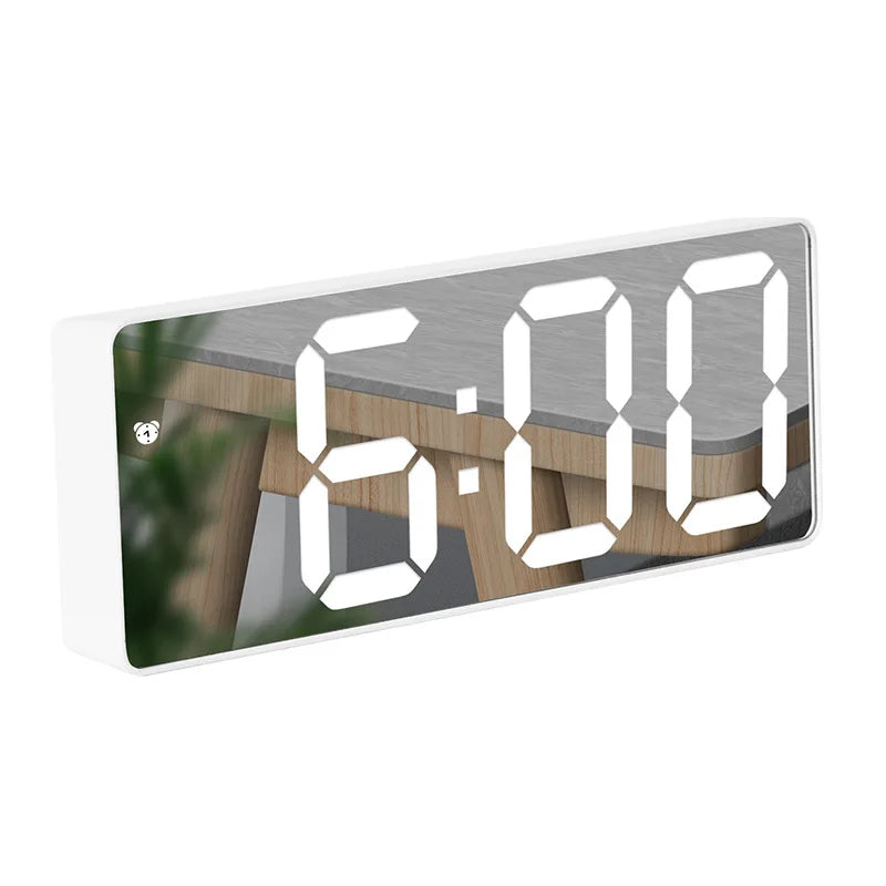 Modern Electronic Mirror Alarm Clock with LED Display, Alarm Function, and Temperature Display – Stylish Digital Clock for Bedroom and Office