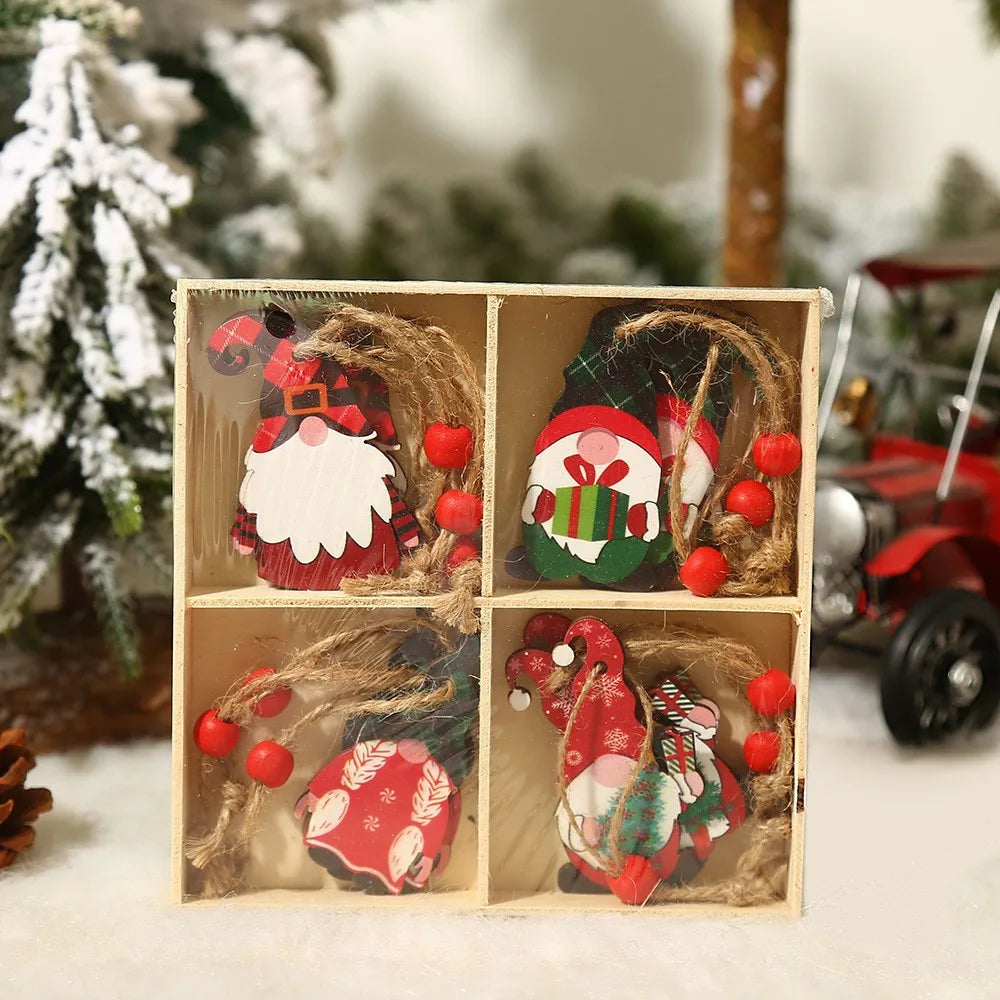 Christmas Wooden Ornaments – Festive Decor for Trees and Gift Wrapping