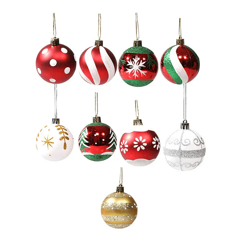 Elegant Snowflake Christmas Baubles Set – High-Quality Christmas Ornaments in Red, White, and Gold, Perfect for Festive Tree Decoration at Christmas