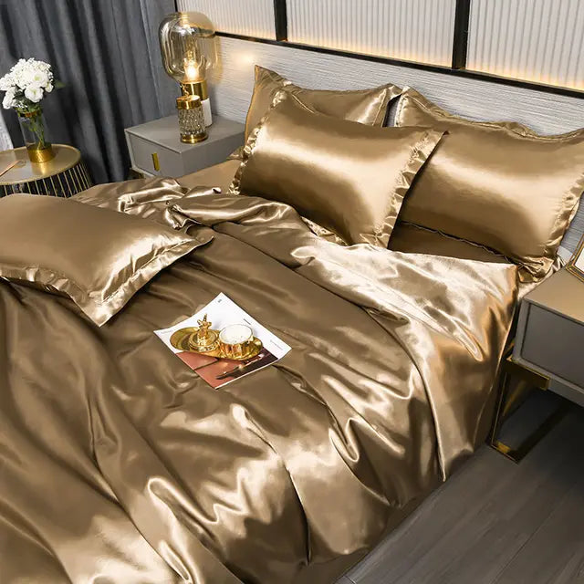 Luxurious Satin Duvet Cover – Elegant, Soft, and Breathable Duvet Cover, Shiny Look for a Stylish Bedroom, Suitable for Double Beds