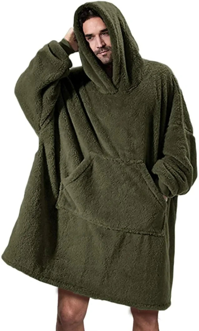 Cozy Blanket Sweater with Hood – Fleece Hoodie Blanket for Cozy Evenings