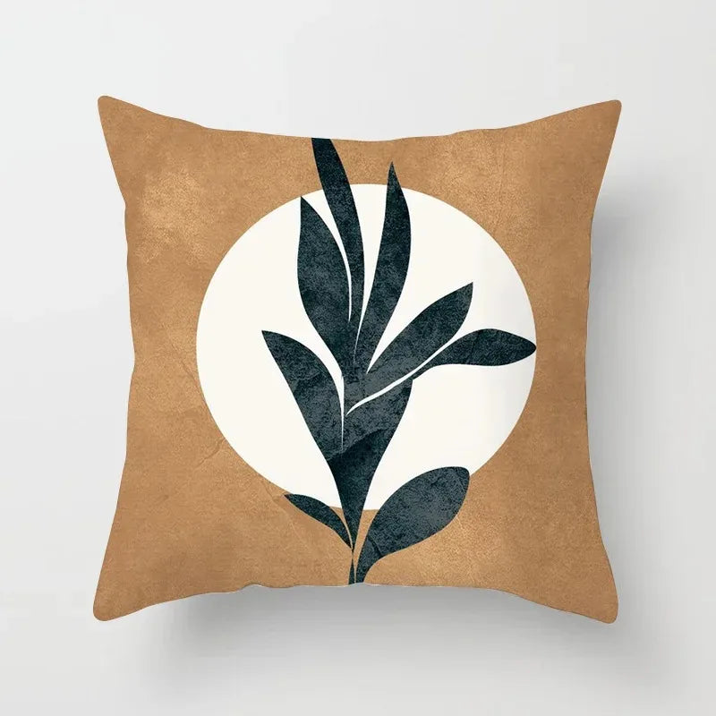 Cushion Cover with Plant Motif for Living Space – Modern Decorative Cushion Cover for Living Room Decoration