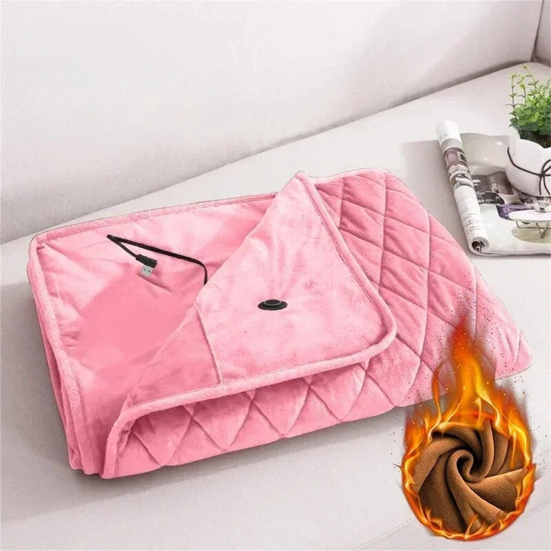 Electric Heating Blanket for Office and Home – Portable, Rechargeable Heating Blanket for Warmth and Comfort on Cold Days