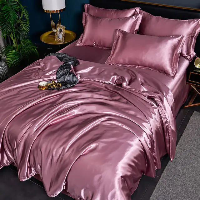 Luxurious Satin Duvet Cover – Elegant, Soft, and Breathable Duvet Cover, Shiny Look for a Stylish Bedroom, Suitable for Double Beds