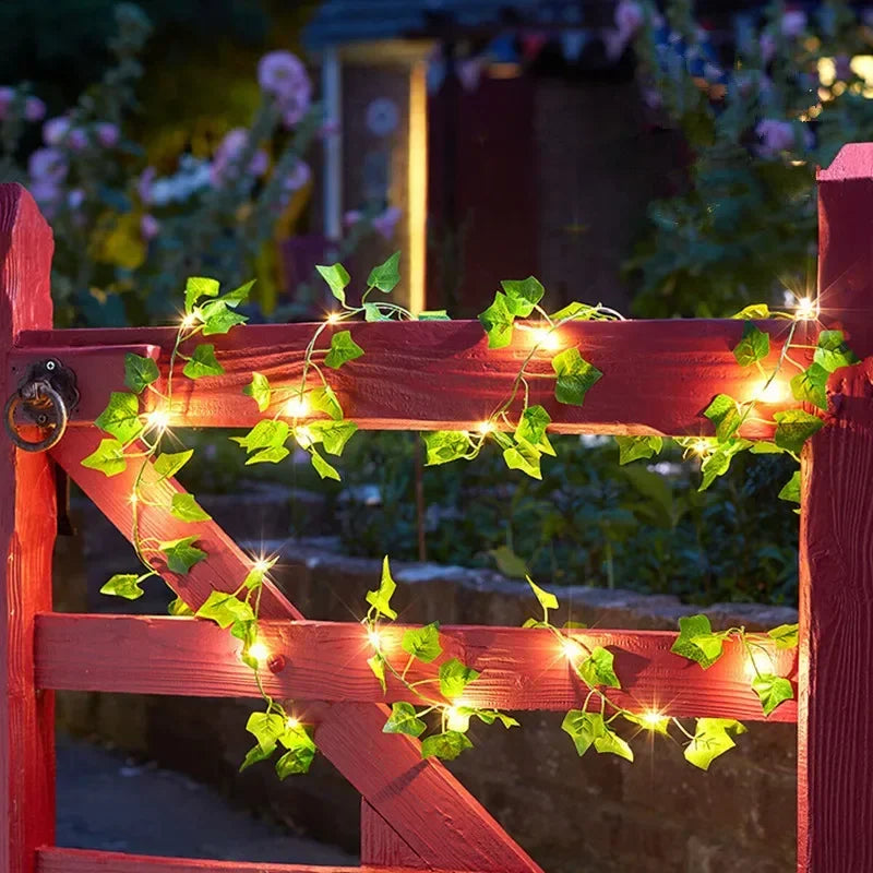 Decorative LED String Lights with Artificial Ivy – Ideal for Indoor and Outdoor Decoration