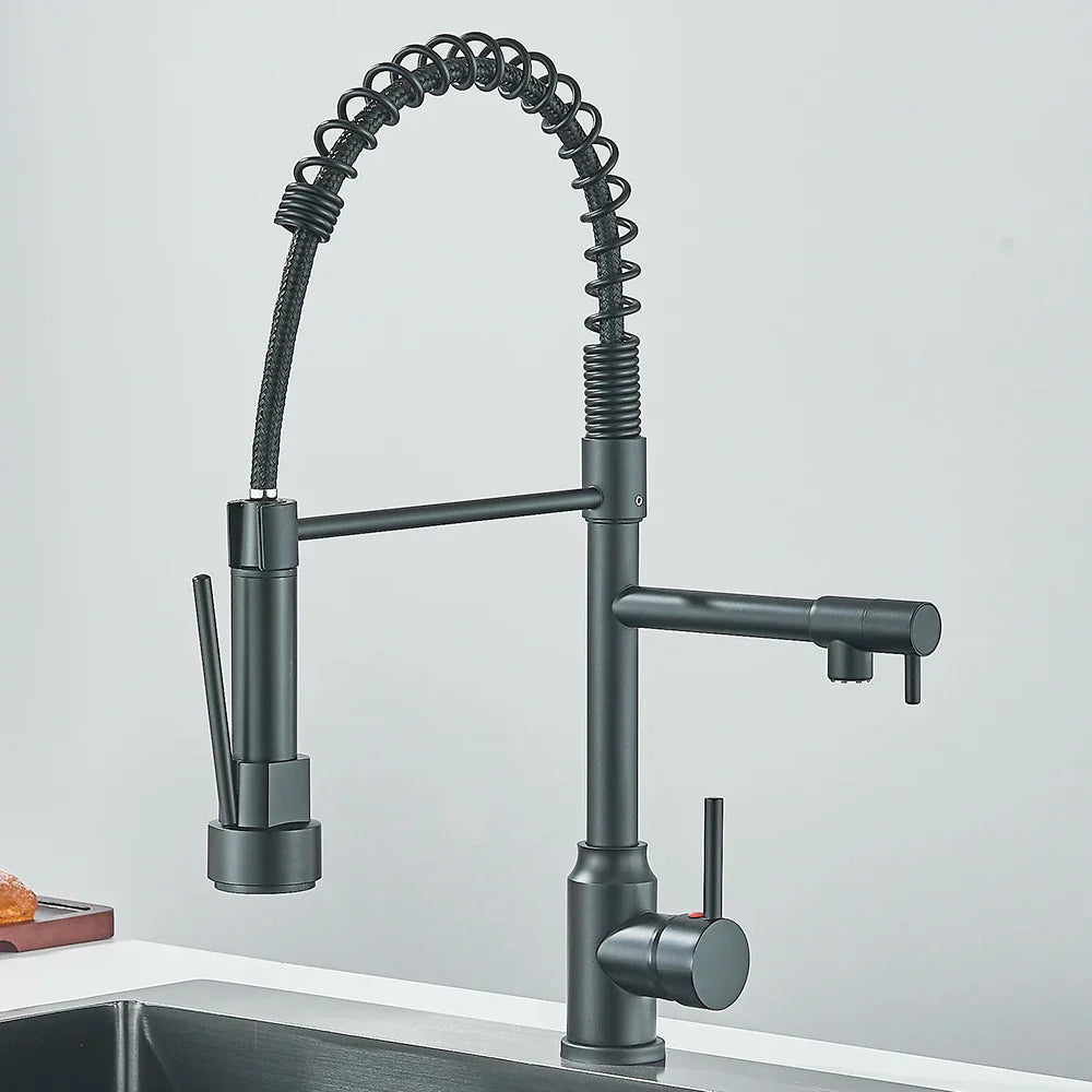 Faucet with Double Outlet – High-Quality Faucet for Flexible Washing, Swiveling, Ideal for Modern Kitchens, Easy to Clean and Simple Installation