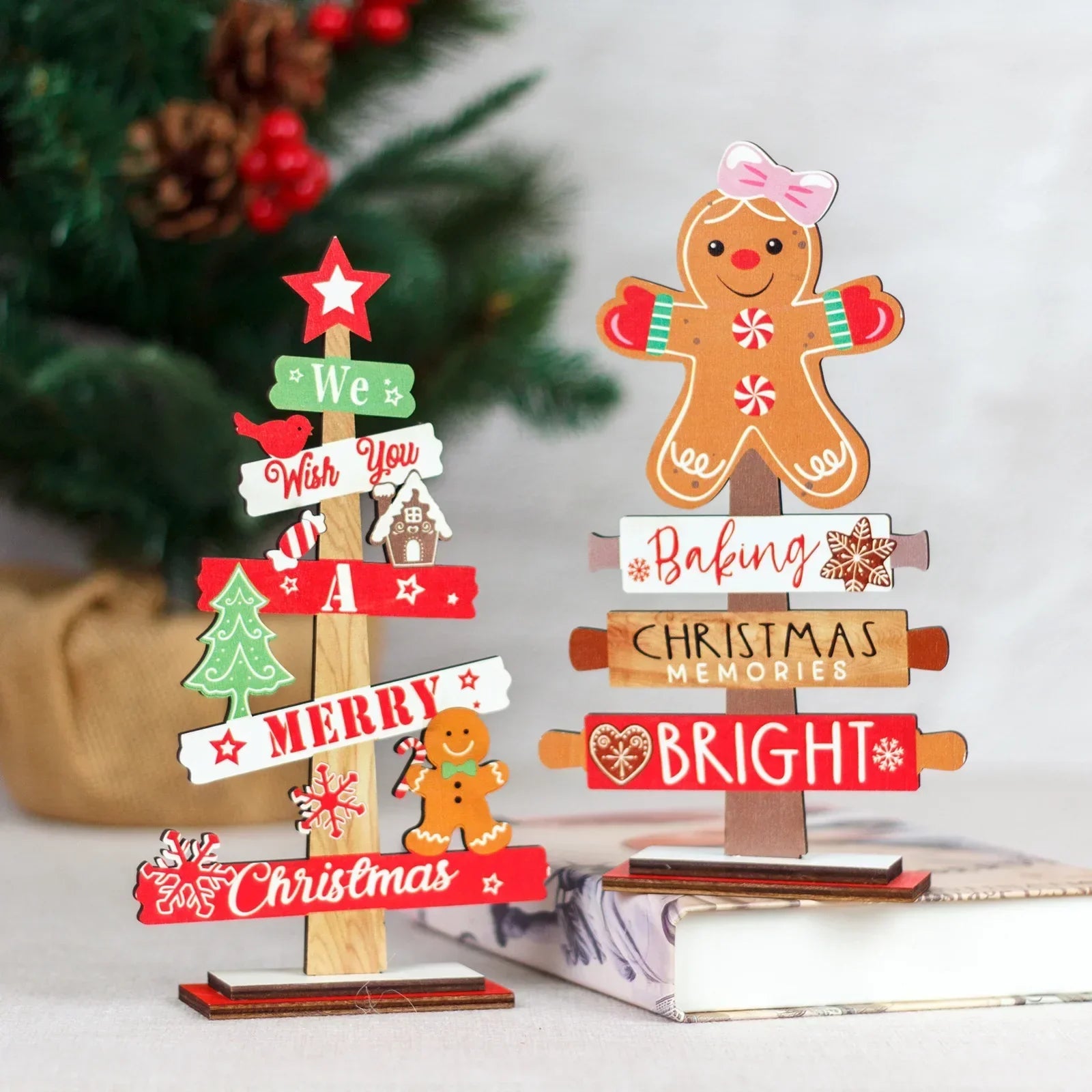 Christmas Decoration Gingerbread Man – Wooden Ornament for Festive Decor