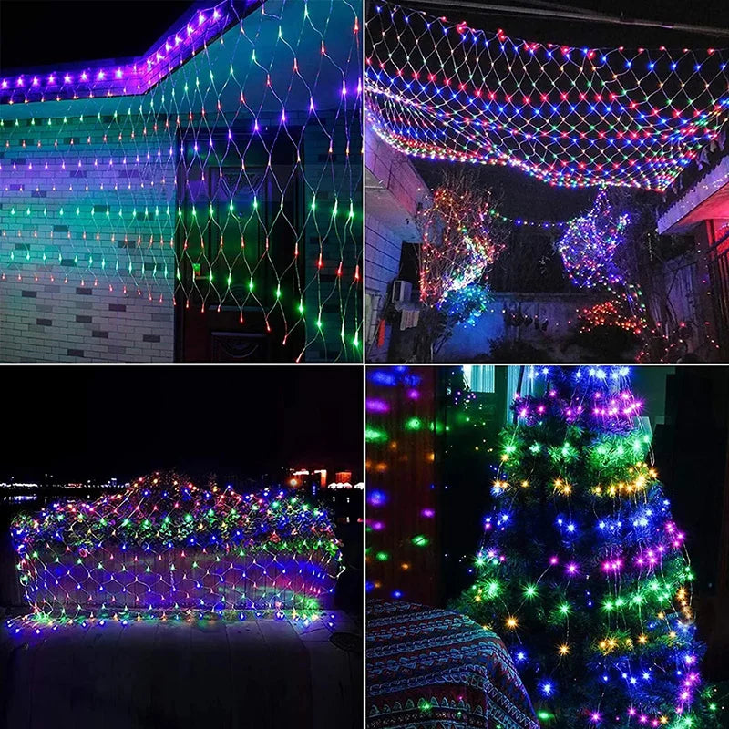 LED Net Lights for Outdoor and Indoor – Colourful Christmas Lighting Net