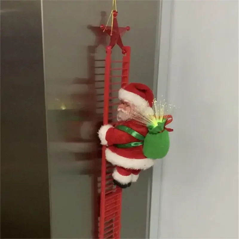 Santa Claus on Ladder – Funny Climbing Christmas Decoration for Home