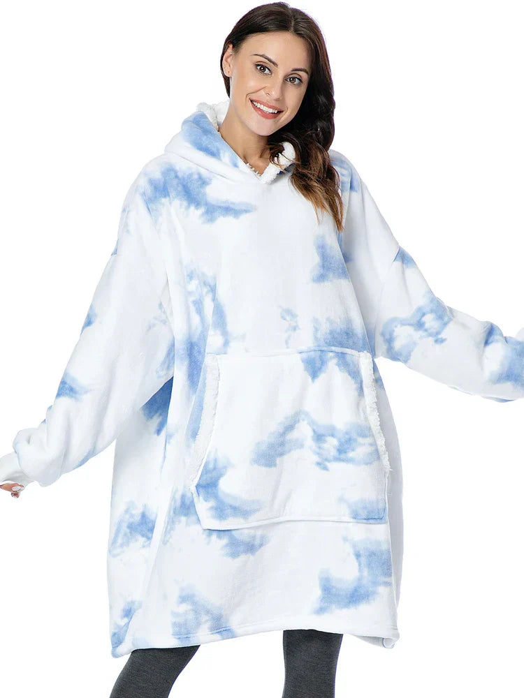 Cozy Fleece Blanket with Hood – Warming Hoodie for Home and Outdoor