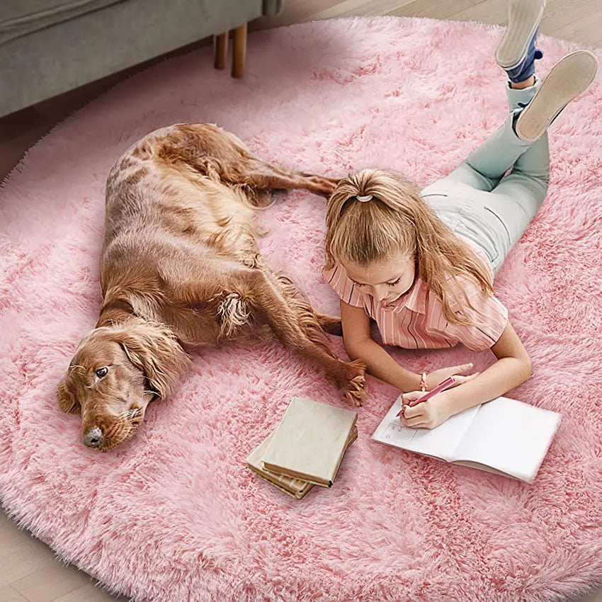 Soft Shaggy Round Living Room Rug