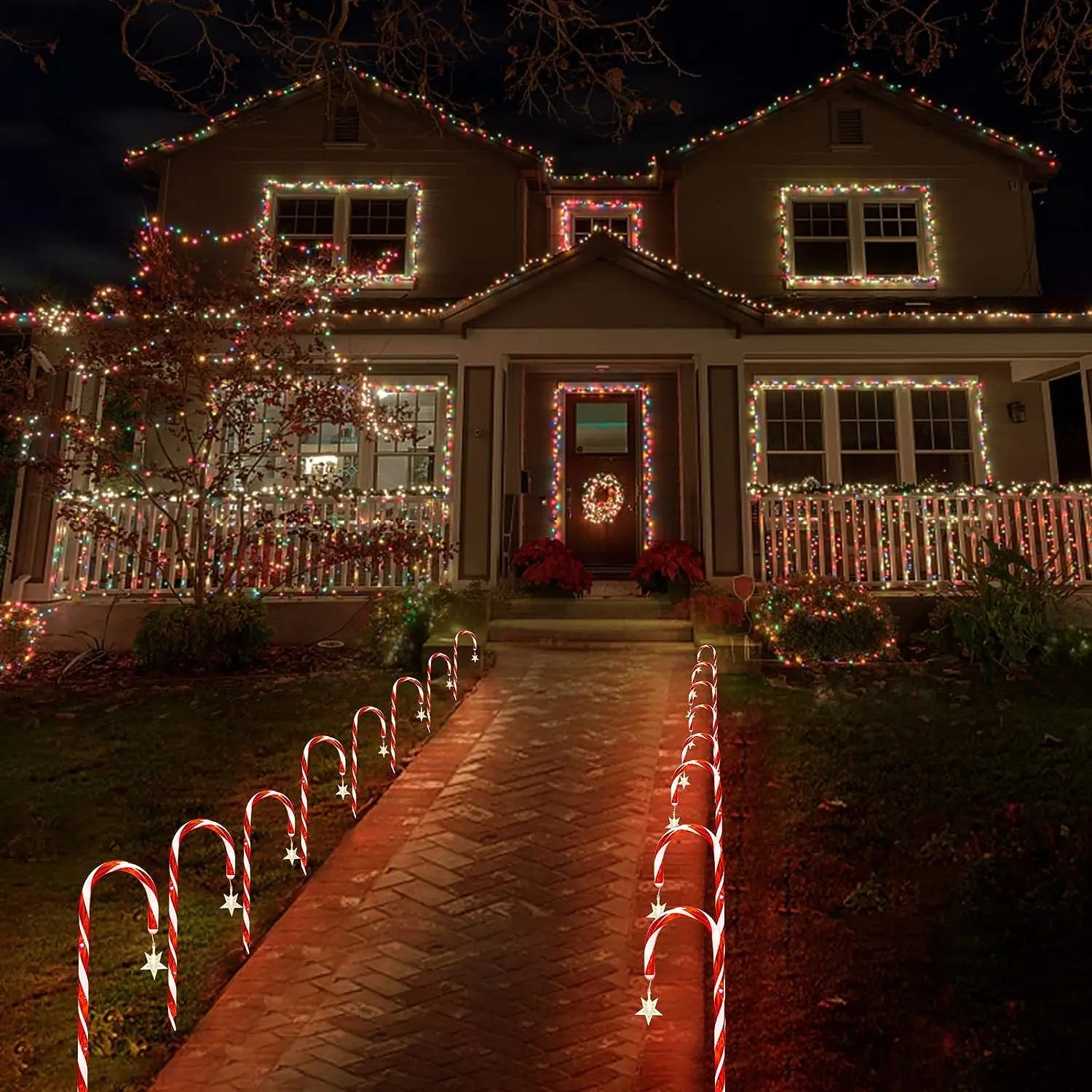 LED Candy Cane Christmas Lights for Outdoors – Waterproof Garden Decoration Lamps