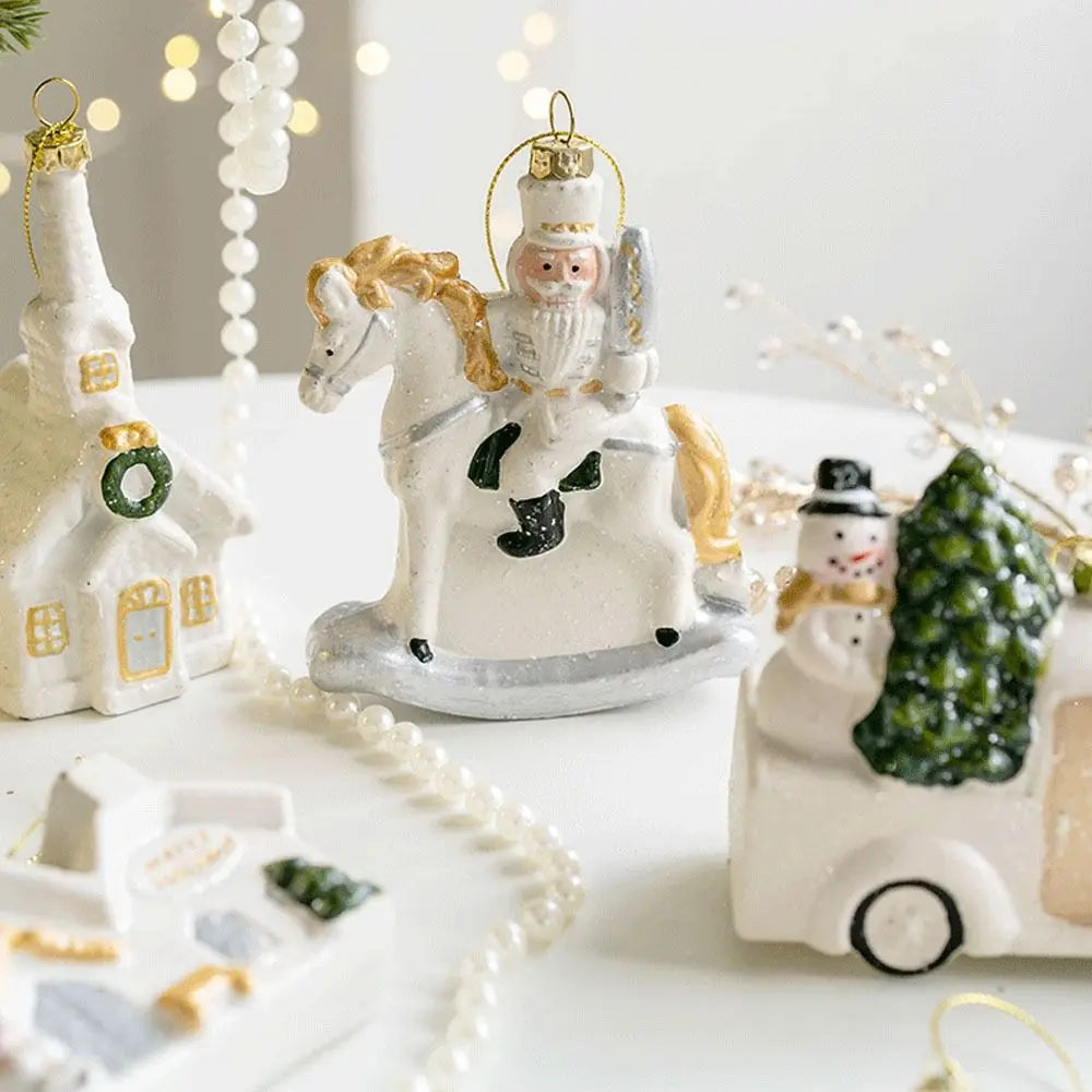 Snowman House Christmas Ornament – Nostalgic Christmas Tree Decoration in Vintage Style, Ideal as Festive Tree Decoration for the Christmas Season