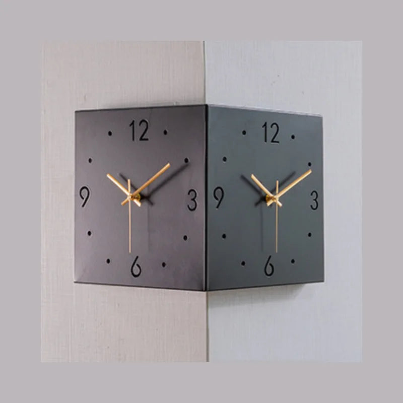 Modern Corner Wall Clock – Creative Square Clock for Stylish Room Design