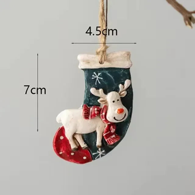 Classic Christmas Decor – Hanging Christmas Stockings with Reindeer Motif