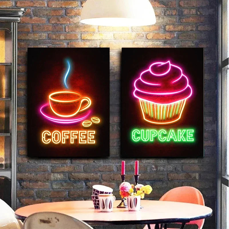Vintage Food Inspired LED Neon Wall Lights