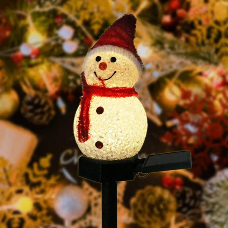 Solar-Powered LED Snowman Decorative Figure for Outdoors – Weatherproof Christmas Lighting