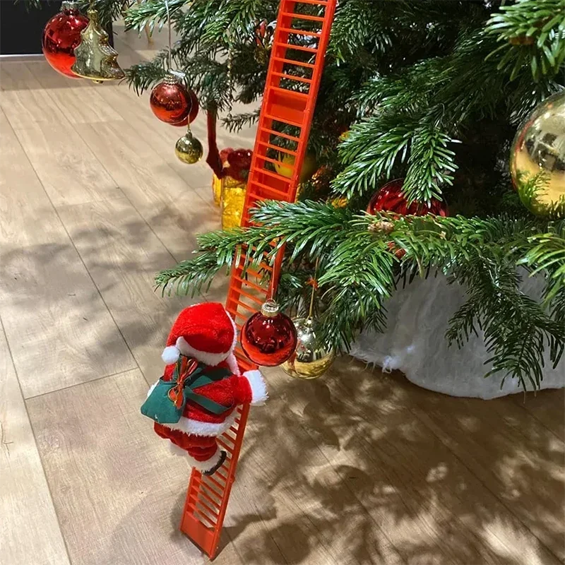 Santa Claus on Ladder – Funny Climbing Christmas Decoration for Home