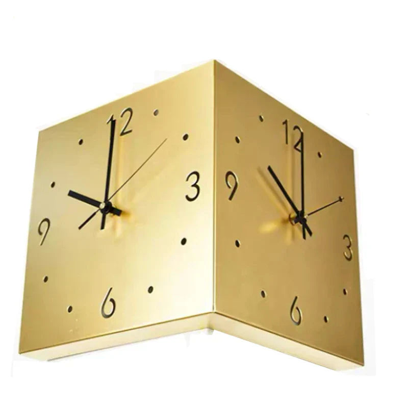 Modern Corner Wall Clock – Creative Square Clock for Stylish Room Design