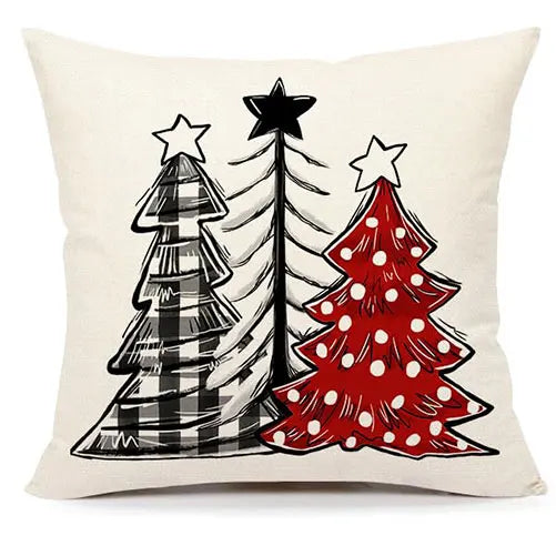 Christmas Design Cushion Covers 4-Piece Set – Festive Cushion Cases for Christmas, Decoration for Sofa, Living Room, and Bedroom, 45x45 cm