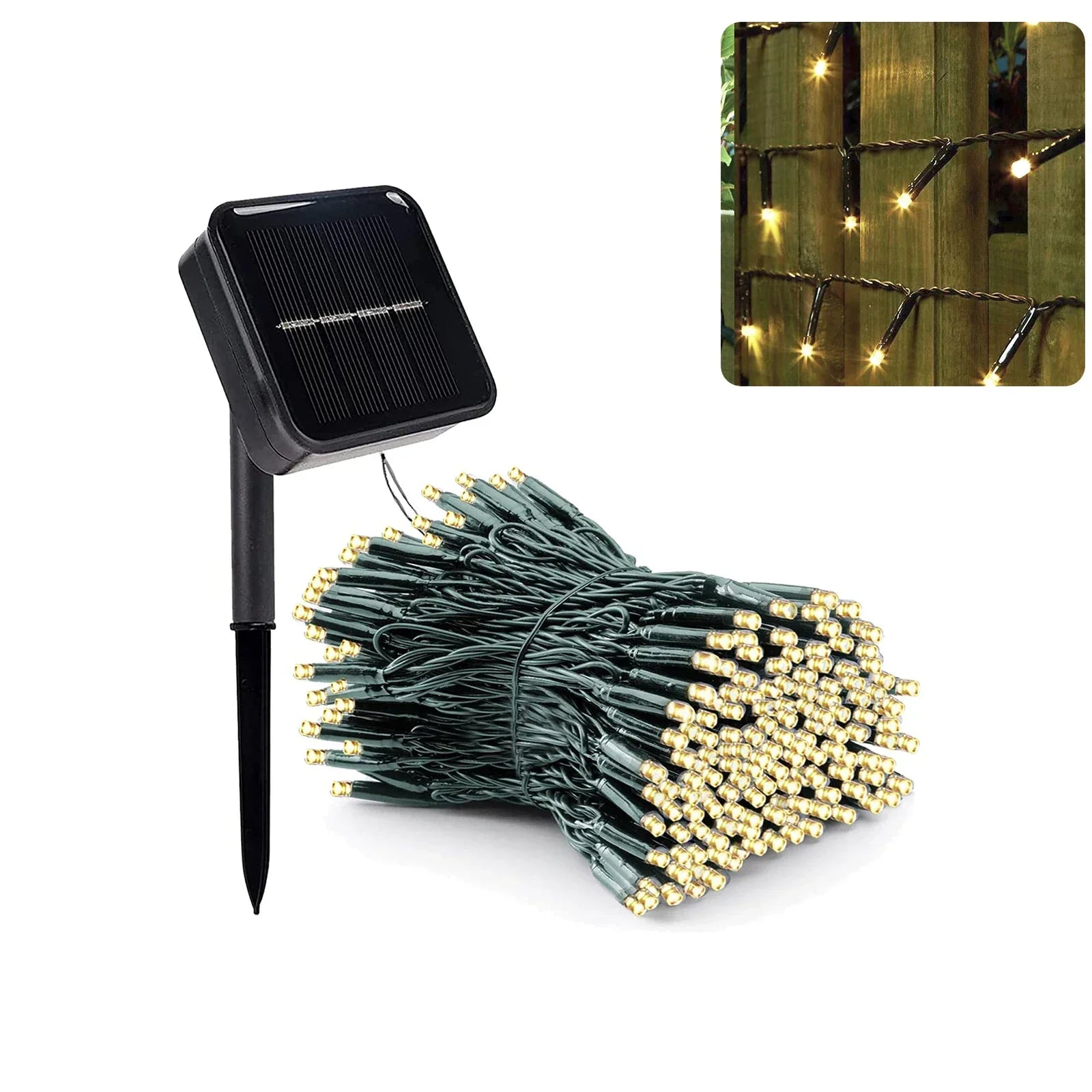 Solar-Powered 300 LED String Lights for Outdoors – Weatherproof Christmas Decoration