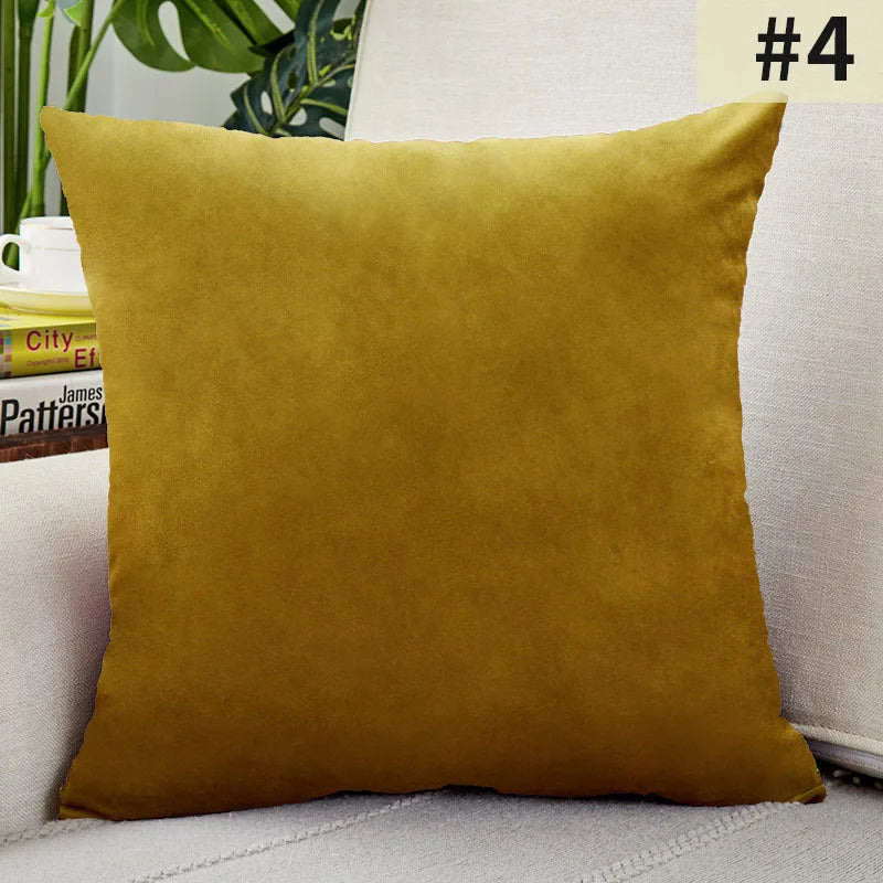 Simple Velvet Cushion Cover – Stylish Pillowcase for Living and Bedroom Decoration