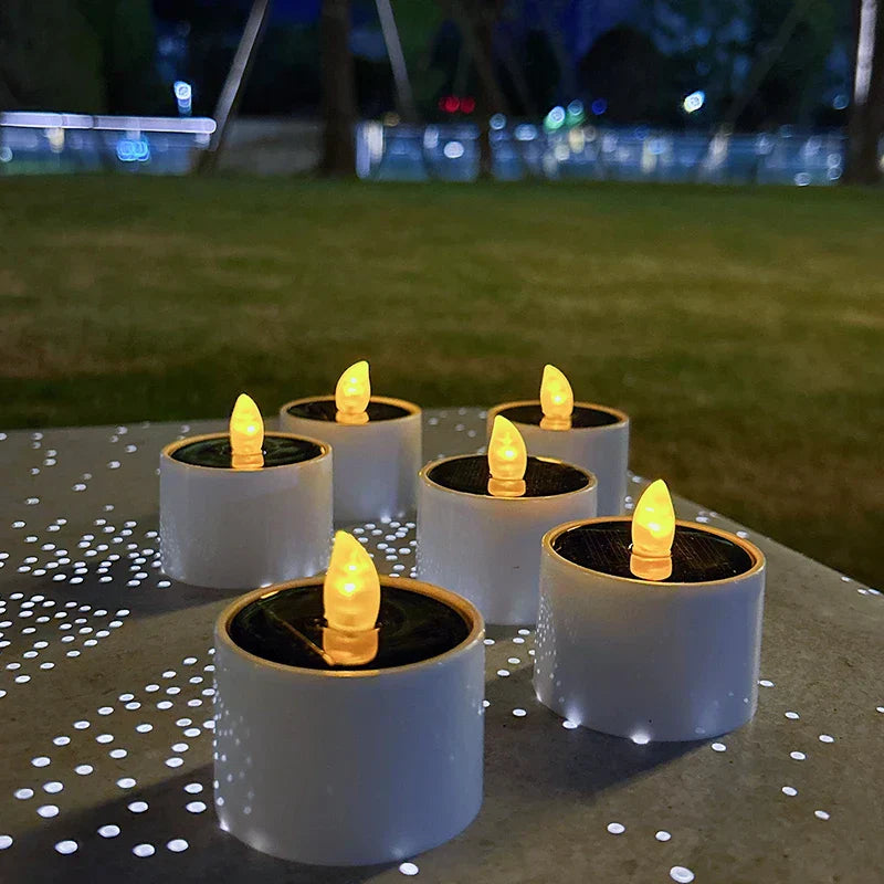 Solar-Powered LED Candles – Flickering Outdoor Lighting for Garden and Terrace