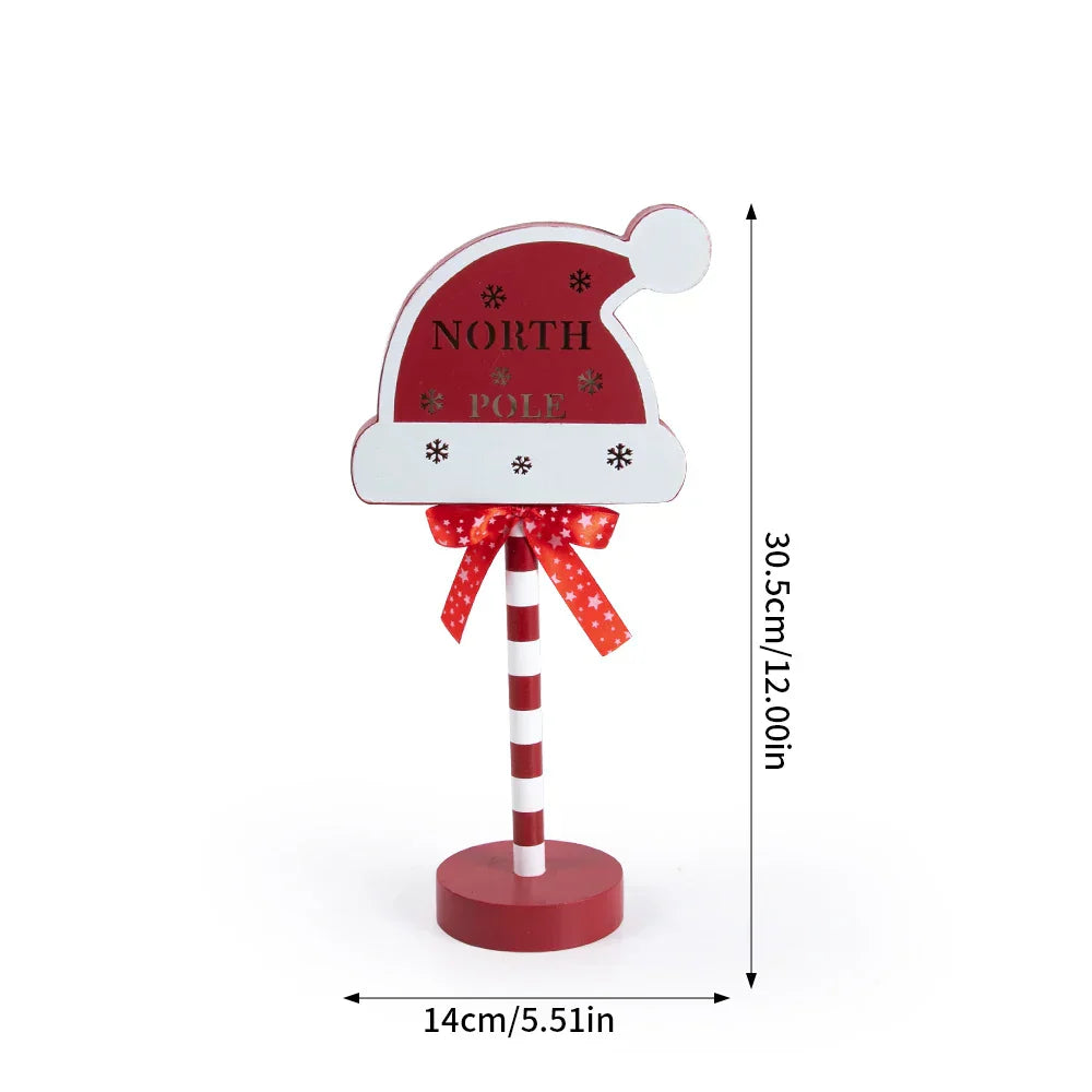 Retro LED Christmas Lamp in North Pole Design – Festive Table Lamp for Christmas Decoration