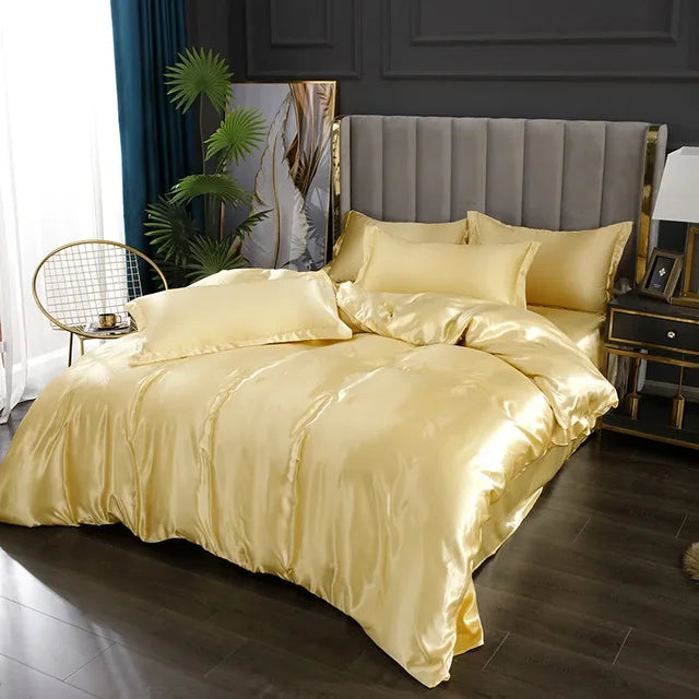 Satin Bedding Set – Soft, Shiny Bed Sheets for Comfort and Elegance, Ideal for Skin and Hair Care, Luxurious Sleep Experience Every Night