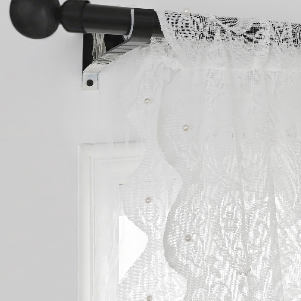 Transparent Curtain Made of White Lace – Elegant Window Protection with Translucent Design