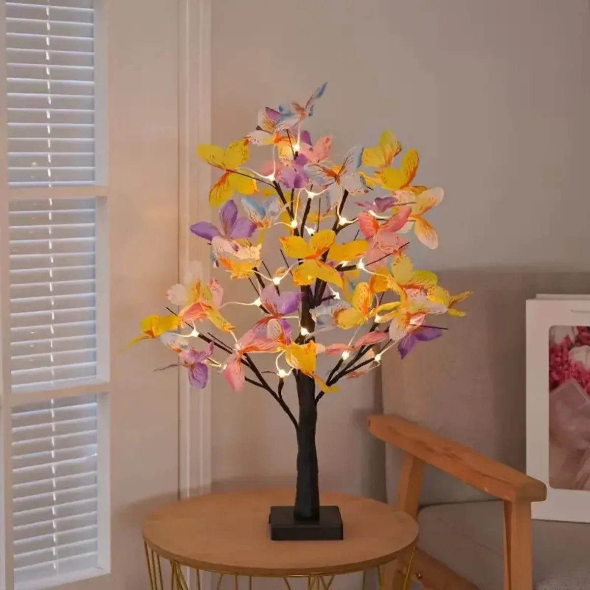 Birch Tree Table Lamp with LED Lighting - Colourful Decorative Tree Lamp for Living Room, Bedroom & Festive Decoration