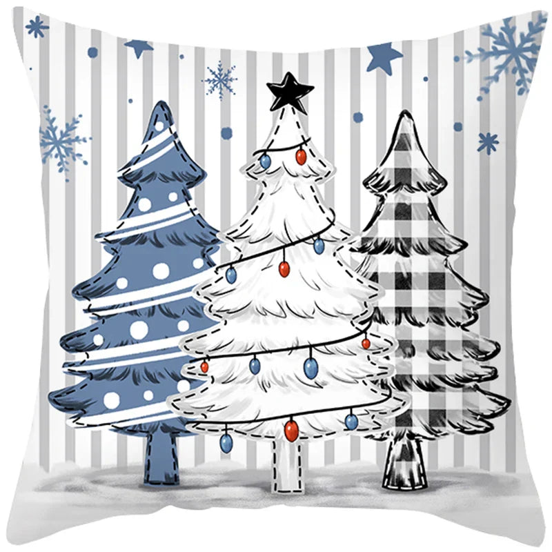 Christmas Cushion Covers Set – Elegant Christmas Decoration for Sofa and Living Room, Festive Cushion Covers 45x45 cm, High-Quality Cotton