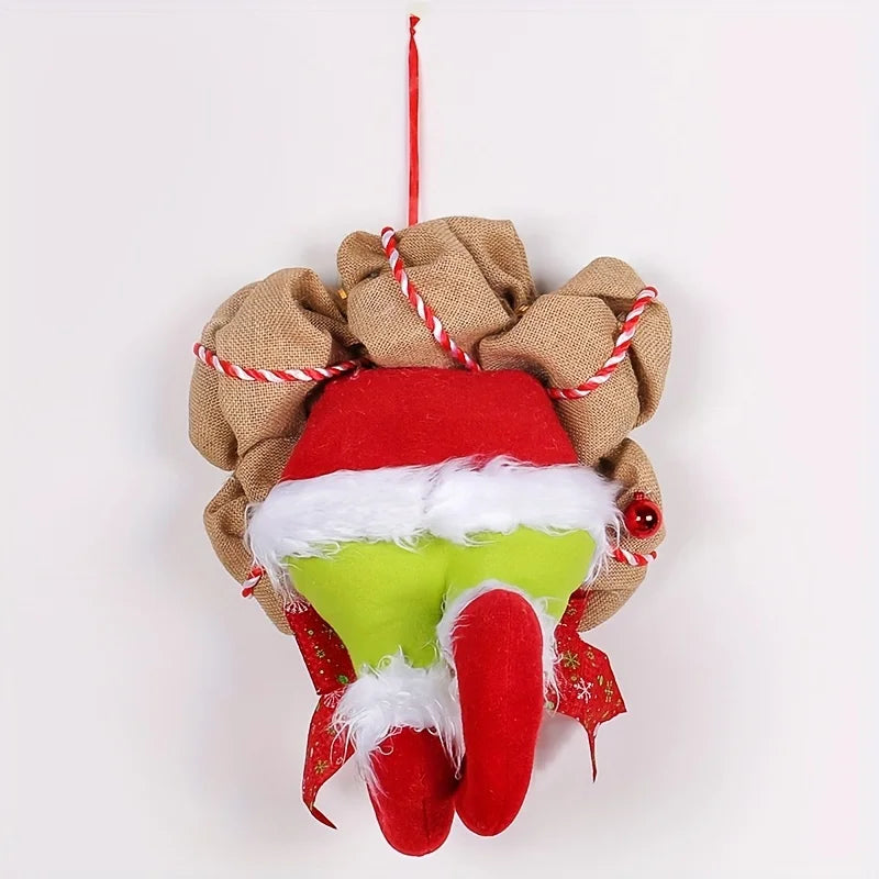 Funny Christmas Wreath with Elf Legs – Festive Door and Wall Decoration for Christmas, Elf Wreath with Fabric Legs for Humorous Holiday Spirit