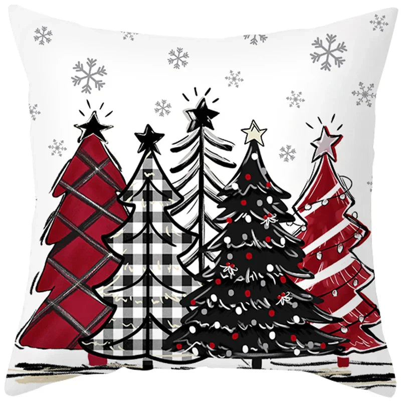 Christmas Cushion Covers Set – Elegant Christmas Decoration for Sofa and Living Room, Festive Cushion Covers 45x45 cm, High-Quality Cotton