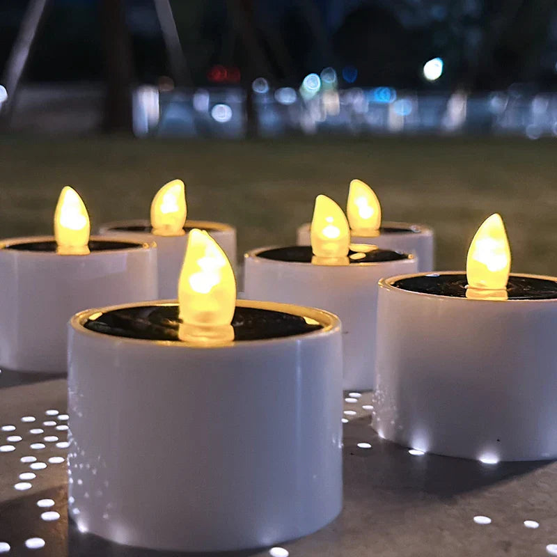 Solar-Powered LED Candles – Flickering Outdoor Lighting for Garden and Terrace