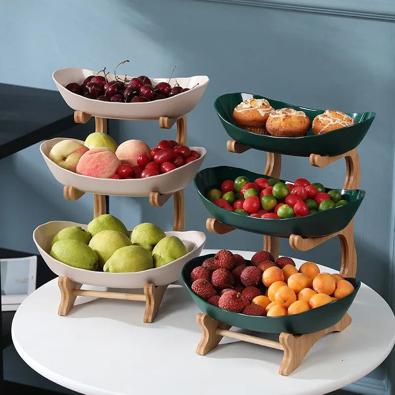 Elegant Metal Fruit Stand with 3 Tiers – Space-Saving Fruit Bowl for Kitchen and Living Room